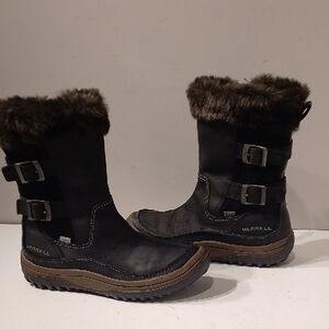 Merrell Decora Chant Black Insulated Waterproof Warm Boots-Women's sz 8.5